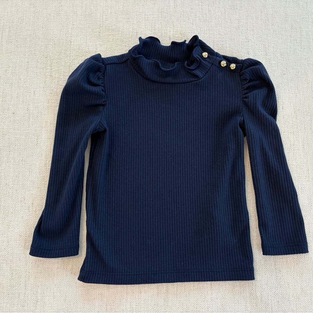 Janie and Jack Navy Long Sleeve Ribbed Tee